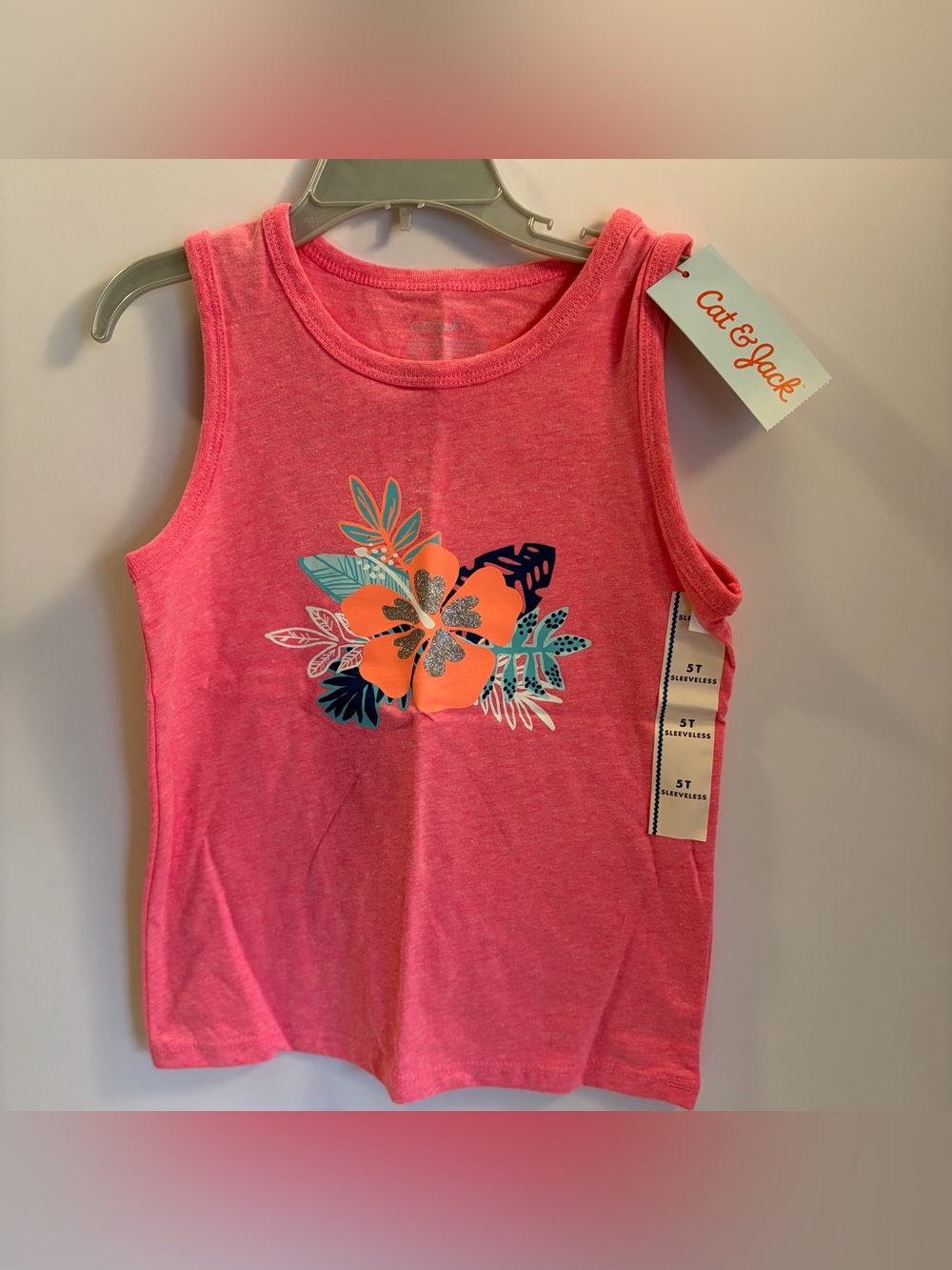 Cat & Jack Flower Toddler Tank Top Size 5T NEW